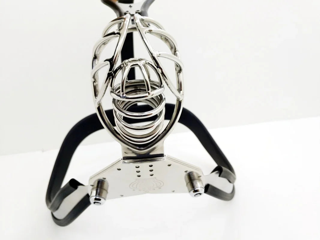 EMCC T Type Stainless Steel Male Chastity Belt Panty Hollow Cock Cage Adjustable Chastity Device Metal Sex Toys BDSM Bondage