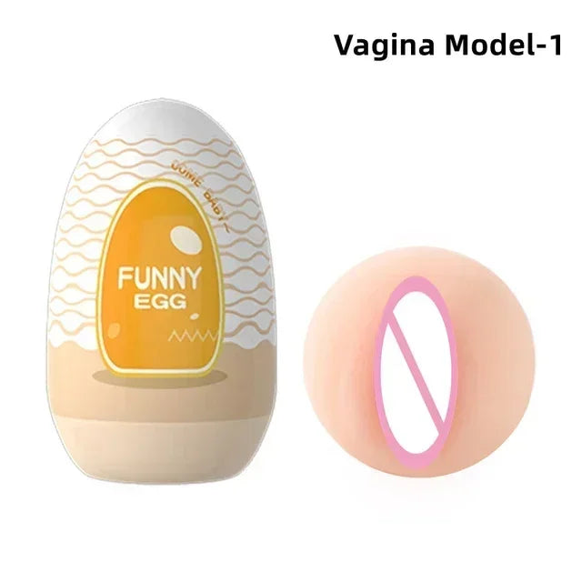 Egg Portable Stimulator Penis Massager Soft Rubber Adult Sex Toys for Men Realistic Vagina Pocket Pussy Mini Cups Masturbator