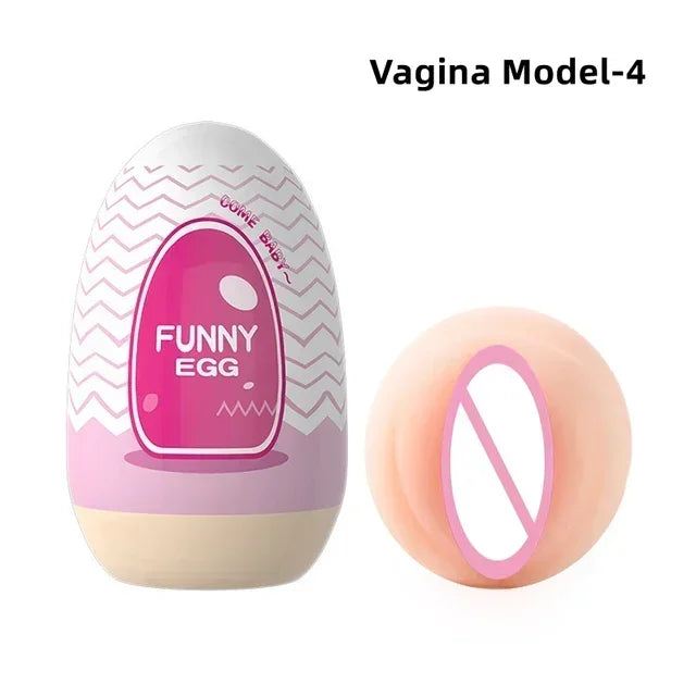 Egg Portable Stimulator Penis Massager Soft Rubber Adult Sex Toys for Men Realistic Vagina Pocket Pussy Mini Cups Masturbator