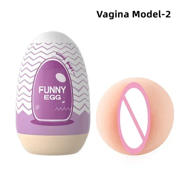 Egg Portable Stimulator Penis Massager Soft Rubber Adult Sex Toys for Men Realistic Vagina Pocket Pussy Mini Cups Masturbator