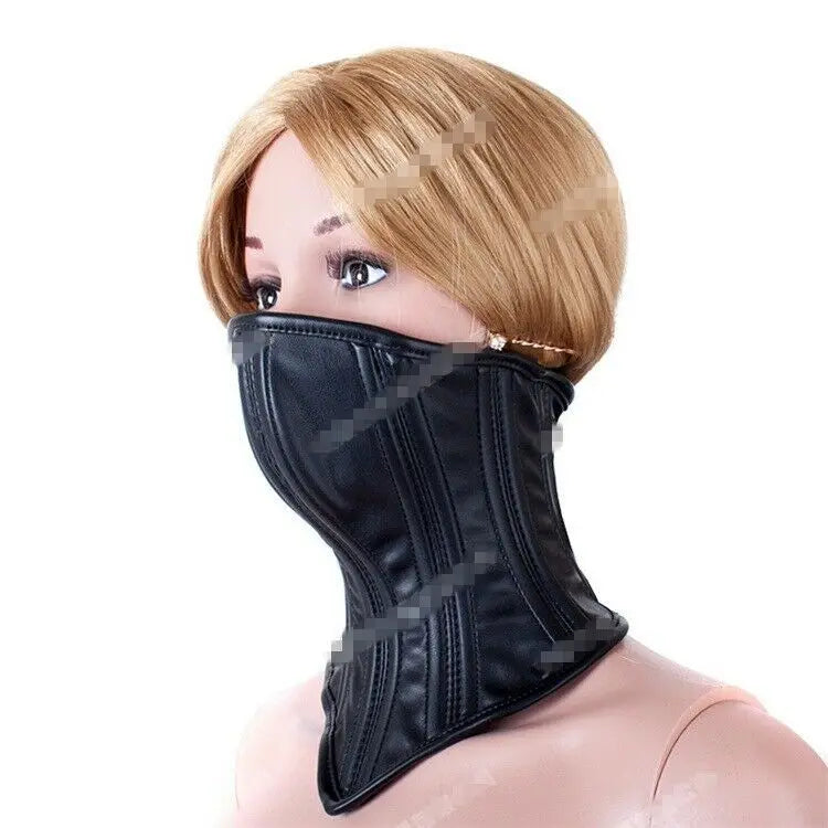 Erotic Black Soft Sponge Padded Inside Leather Chastity Posture Neck Collar For Bdsm Choker Bondage Couples Harness Sex Products