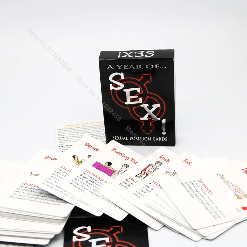 Erotic Games Sexual Positions Play Paper Cards A Year of Sex for Adult Sexy Game Cards Sets for Couple Game Sex Postion Sex Toys