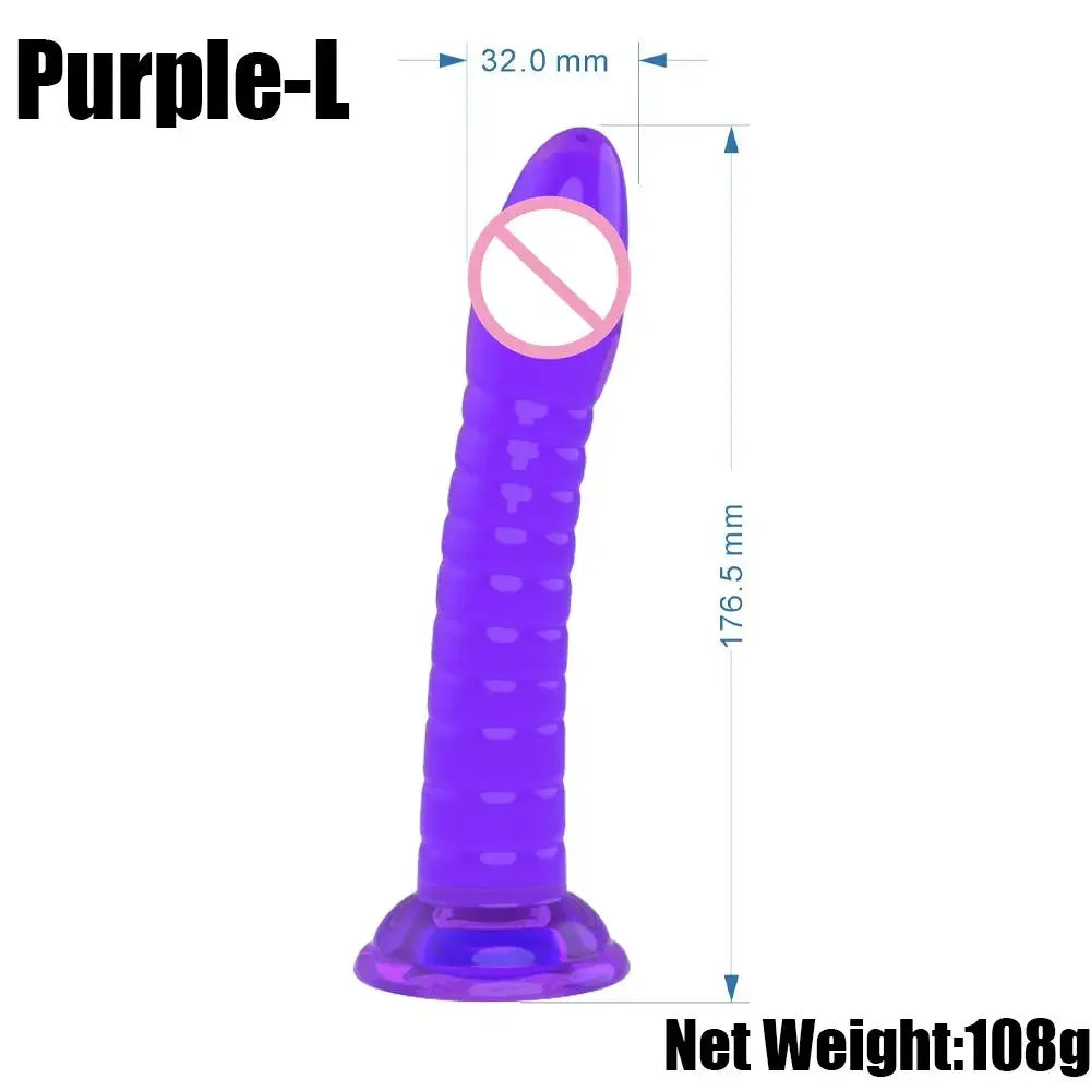 Erotic Soft 3 Size Dildo Realistic Female Toys Penis Strong Suction Cup Dick Sex Toys for Woman Toy for Adult G-spot No Vibrator