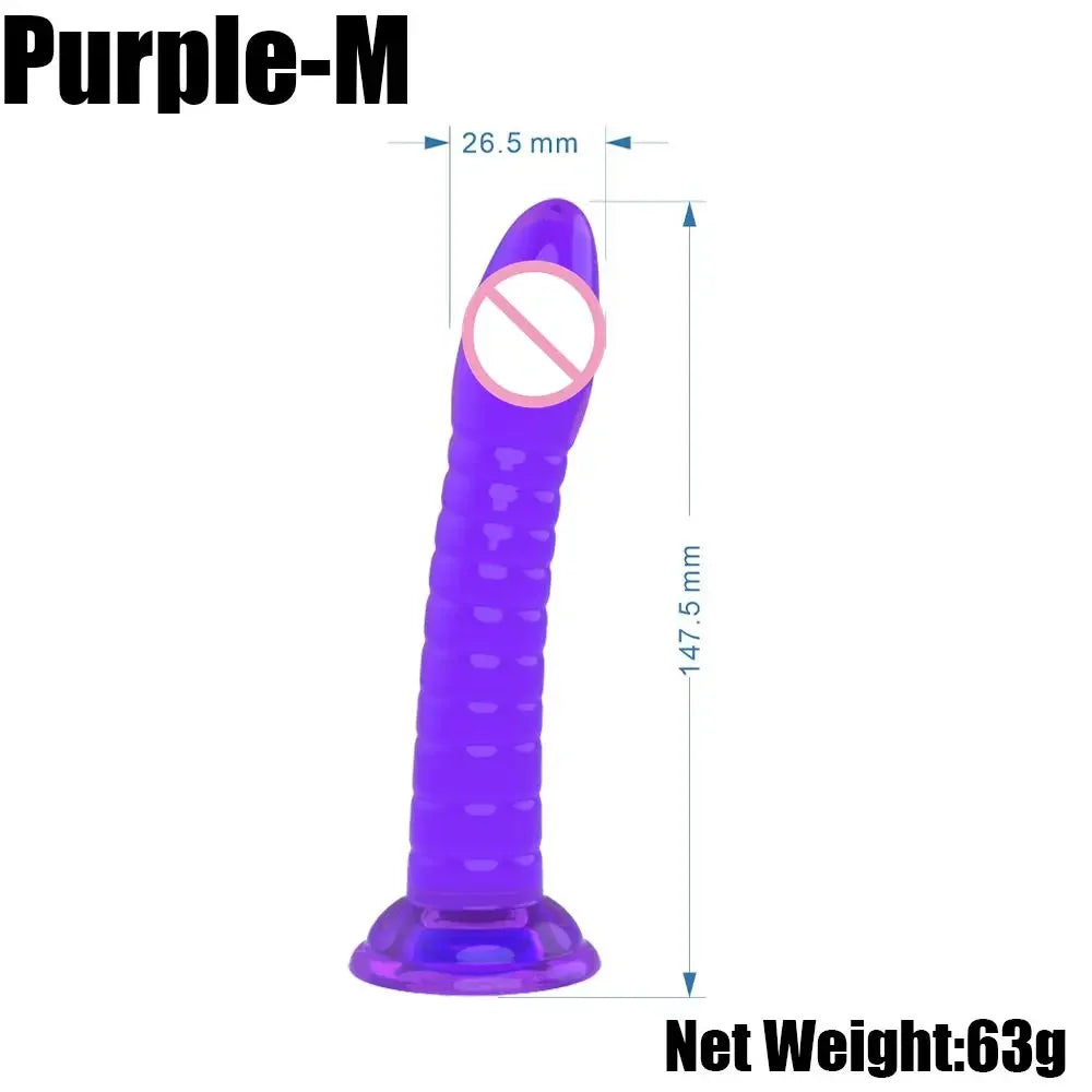 Erotic Soft 3 Size Dildo Realistic Female Toys Penis Strong Suction Cup Dick Sex Toys for Woman Toy for Adult G-spot No Vibrator