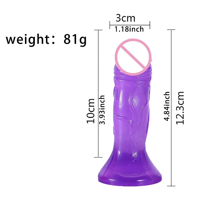 Erotic Soft Silicone Jelly Dildo for Women Realistic Small Penis Anal Plug Dick Suction Cup Strapon Adult Sex Toys for Woman