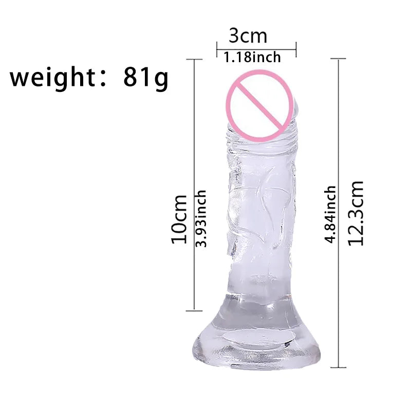 Erotic Soft Silicone Jelly Dildo for Women Realistic Small Penis Anal Plug Dick Suction Cup Strapon Adult Sex Toys for Woman