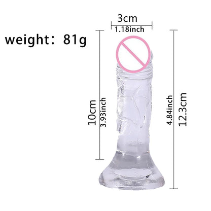 Erotic Soft Silicone Jelly Dildo for Women Realistic Small Penis Anal Plug Dick Suction Cup Strapon Adult Sex Toys for Woman