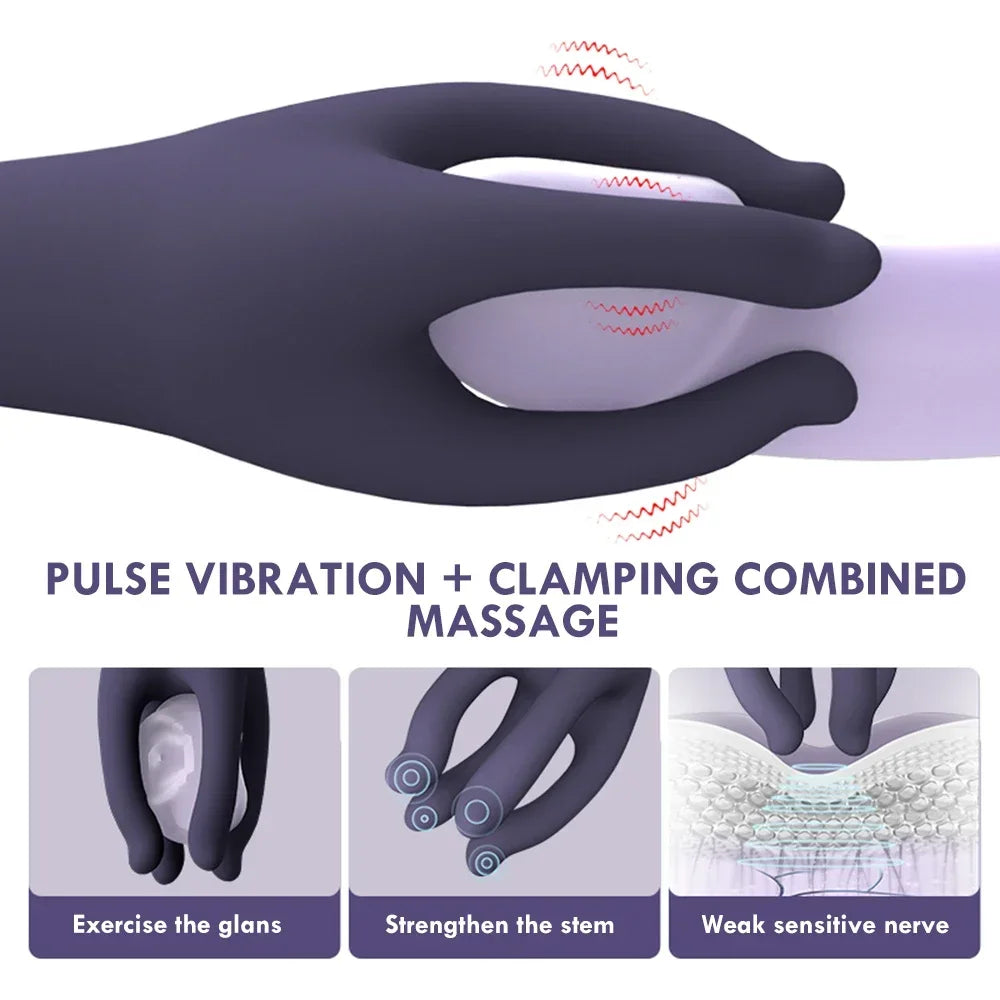 Exerciser Glans Stimulater Massager Penis Delay Trainer Mens Vibrator Male Masturbator Equipment Sex Toys For Men Adult Male