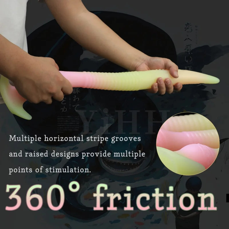 Extra Long Anal Sex Toys 3 Sizes Large Butt Plug Luminous Colourful Sex Tools Adult Long Anus Dildo Vagina Stimulate Sex Shop