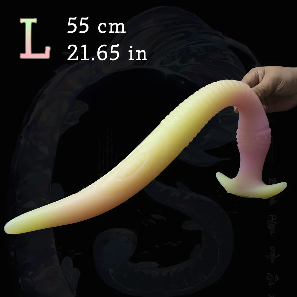 Extra Long Anal Sex Toys 3 Sizes Large Butt Plug Luminous Colourful Sex Tools Adult Long Anus Dildo Vagina Stimulate Sex Shop