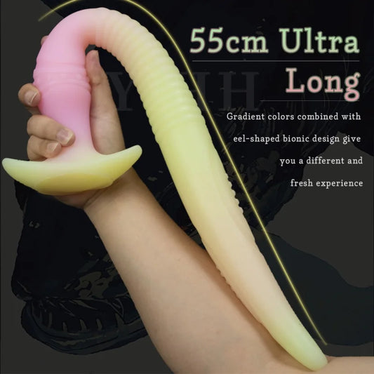 Extra Long Anal Sex Toys 3 Sizes Large Butt Plug Luminous Colourful Sex Tools Adult Long Anus Dildo Vagina Stimulate Sex Shop