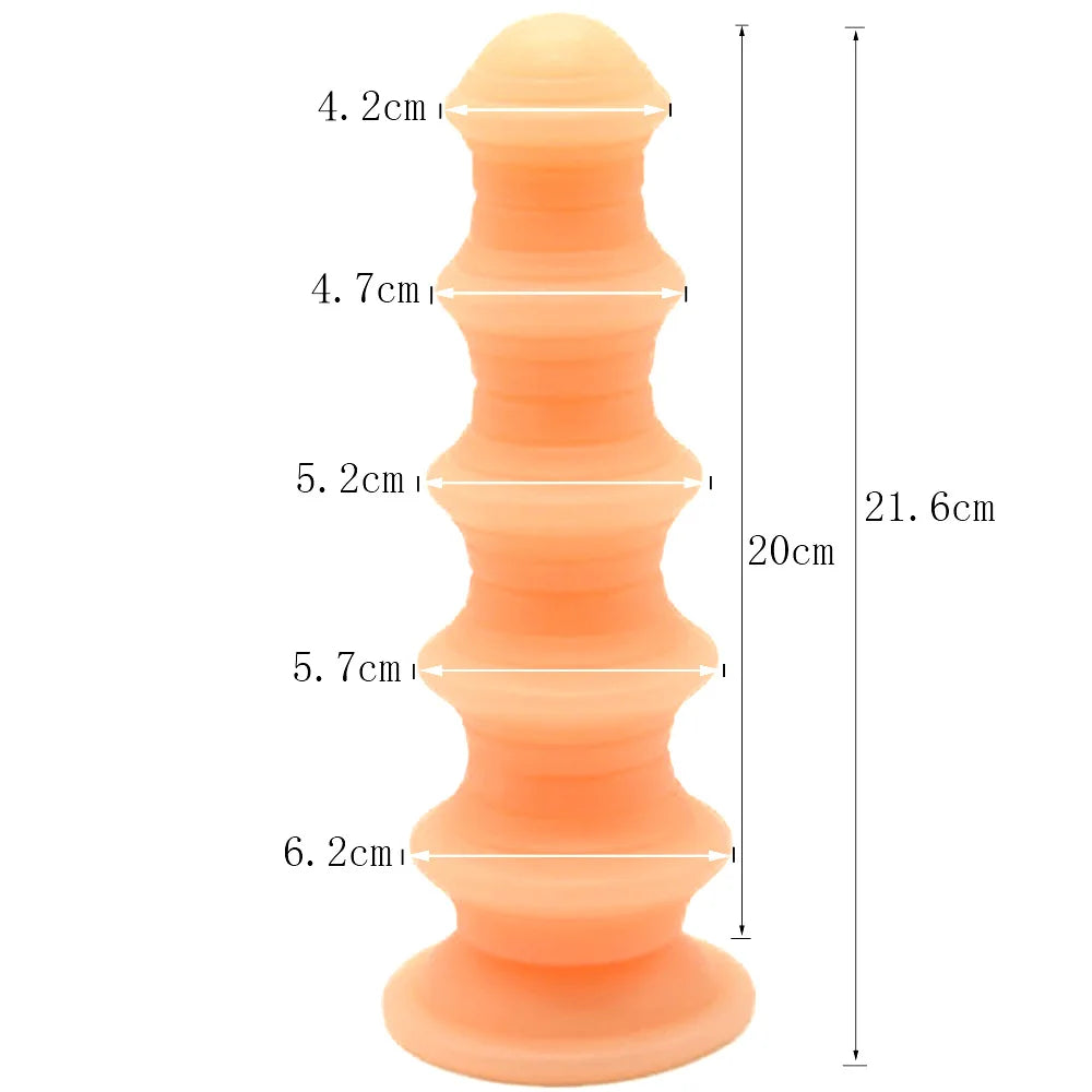 FAAK 21.5*5cm Big Anal Dildo Strong Suction Cup Female Masturbator Anal Beads Butt Plug Sex Toys for Women Men Adults Products