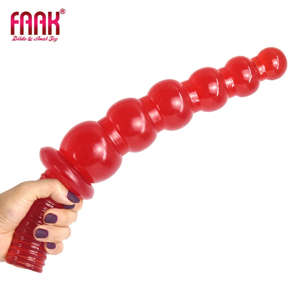 FAAK 36cm Long Anal dildo Butt Plug Female Masturbation Prostate Massager 6 Beads Anal Balls Toy Adult Sex Toys For Women Men