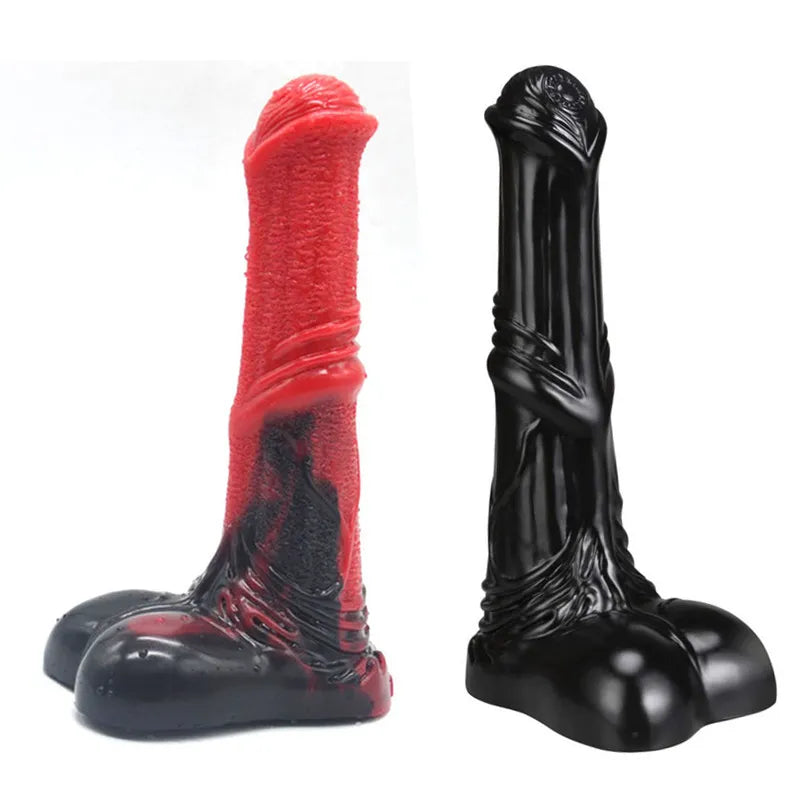 FAAK Animal dildo horse dildo red and black silicone penis big cock anal plug adult masturbator clit stimulate sex toy for woman