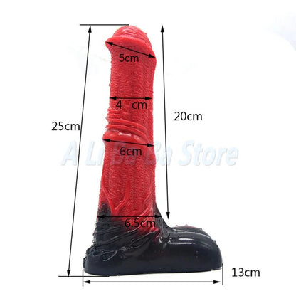 FAAK Animal dildo horse dildo red and black silicone penis big cock anal plug adult masturbator clit stimulate sex toy for woman