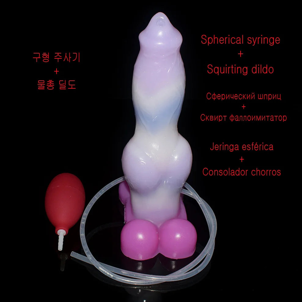 FAAK Animals Dildo Super Long Large Penis Squirting Dildo Sex Toys Masturbation Ejaculate Penis Anal Massage Toys for Adults 18+