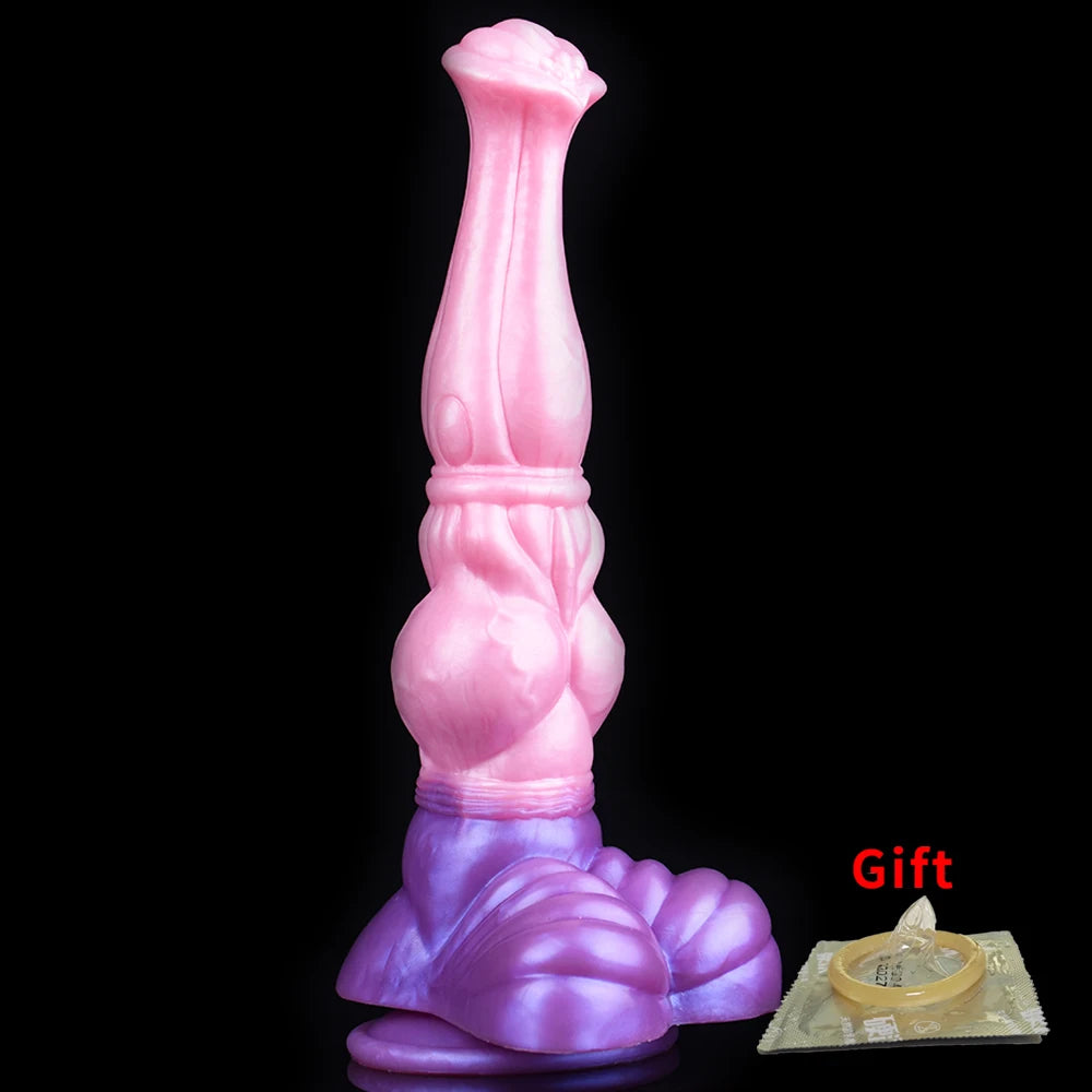 FAAK Big Knot Horse Dildo With Suction Cup Liquid Silicone Long Anal Plug Realistic Animal Penis Sex Toys For Women Adult Games