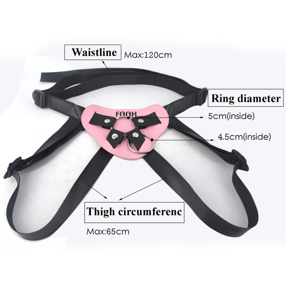 FAAK Cowhide Strap-on Penis pants With Stainless steel Rings Dildo Pants for couple Lesbian Men Belt sex toys Adult Games