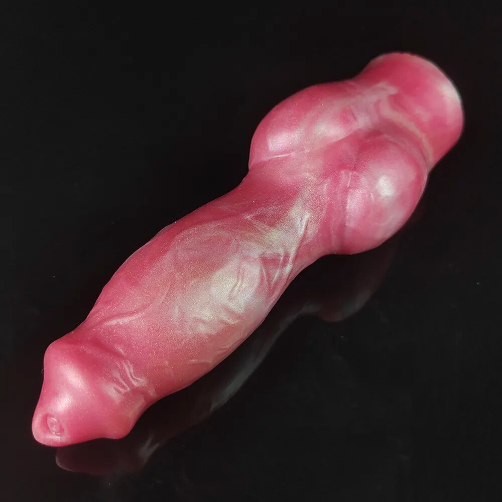 FAAK Dog Knot Penis Sleeve Large Dildo Sheath Cock Extender Enlargement Sex Toy For Men Silicone Mixed Color Male Masturbator