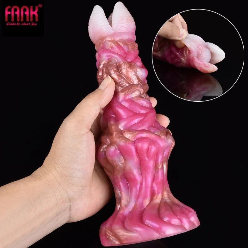 FAAK Fantasy Alien Anal Dildo Silicone Butt Plug mixed color Thick Anus Expansion Masturbator With Sucker Sex Toys For Women Men