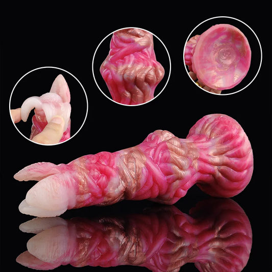 FAAK Fantasy Alien Anal Dildo Silicone Butt Plug mixed color Thick Anus Expansion Masturbator With Sucker Sex Toys For Women Men