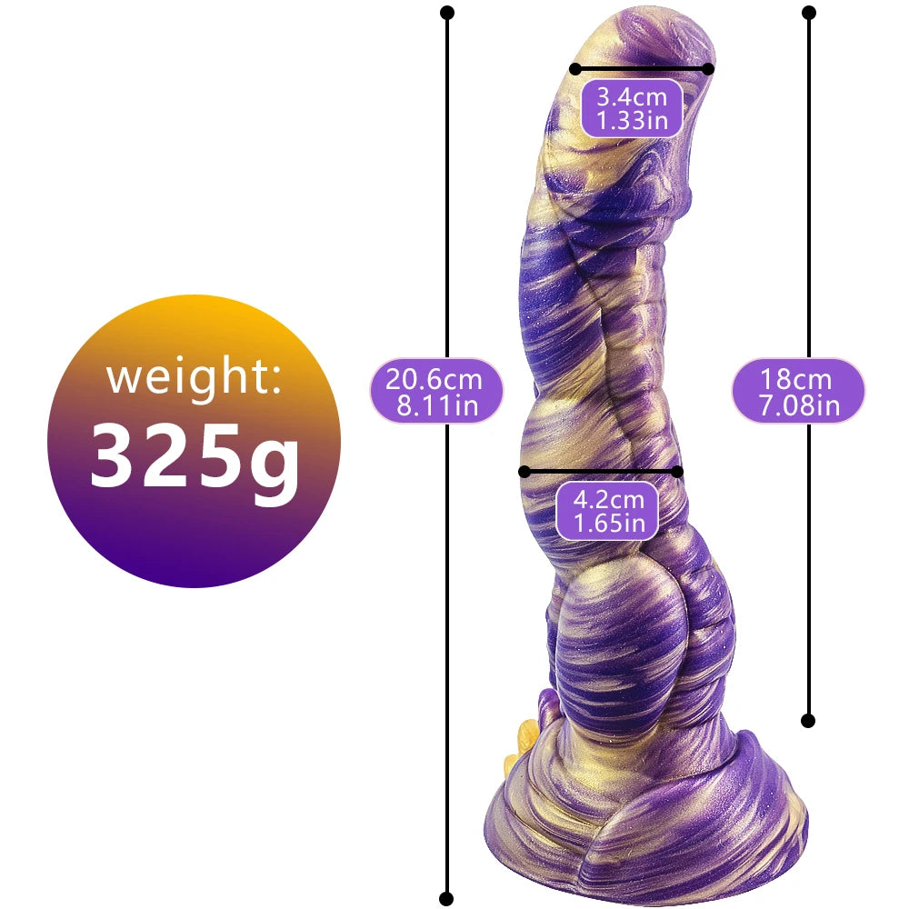 FAAK Fantasy Alien Anal Dildo Silicone Butt Plug mixed color Thick Anus Expansion Masturbator With Sucker Sex Toys For Women Men
