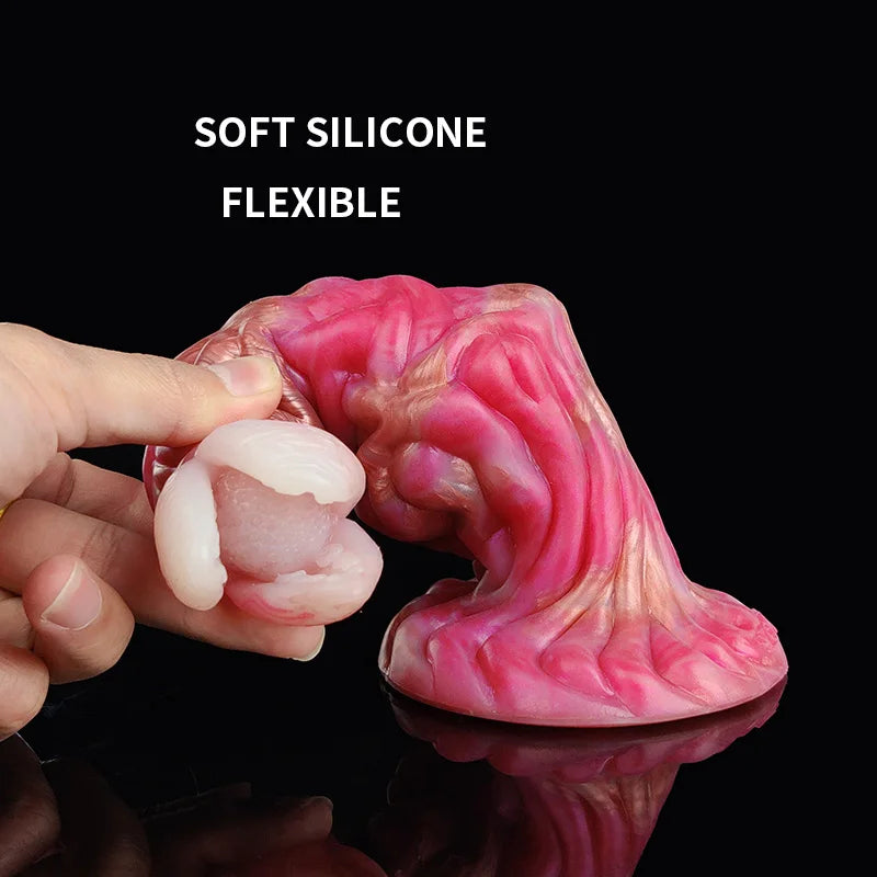 FAAK Fantasy Alien Anal Dildo Silicone Butt Plug mixed color Thick Anus Expansion Masturbator With Sucker Sex Toys For Women Men
