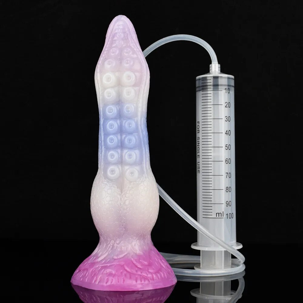 FAAK Fantasy Ejaculation Animal Dildo With Suction Cup Squirting Penis Spray Liquid Silicone Colorful Sex Toys For Men Women