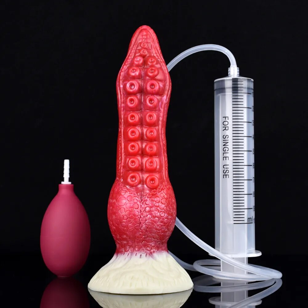 FAAK Fantasy Ejaculation Animal Dildo With Suction Cup Squirting Penis Spray Liquid Silicone Colorful Sex Toys For Men Women