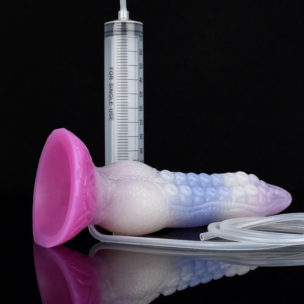 FAAK Fantasy Ejaculation Animal Dildo With Suction Cup Squirting Penis Spray Liquid Silicone Colorful Sex Toys For Men Women