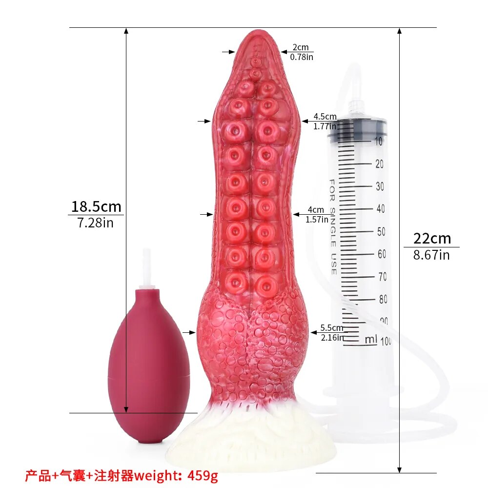 FAAK Fantasy Ejaculation Animal Dildo With Suction Cup Squirting Penis Spray Liquid Silicone Colorful Sex Toys For Men Women