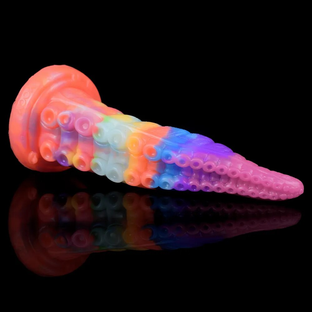 FAAK Fantasy Luminous Octopus Tentacles Silicone Anal Plug With Suction Cups Erotic Toys For Male And Female Masturbation