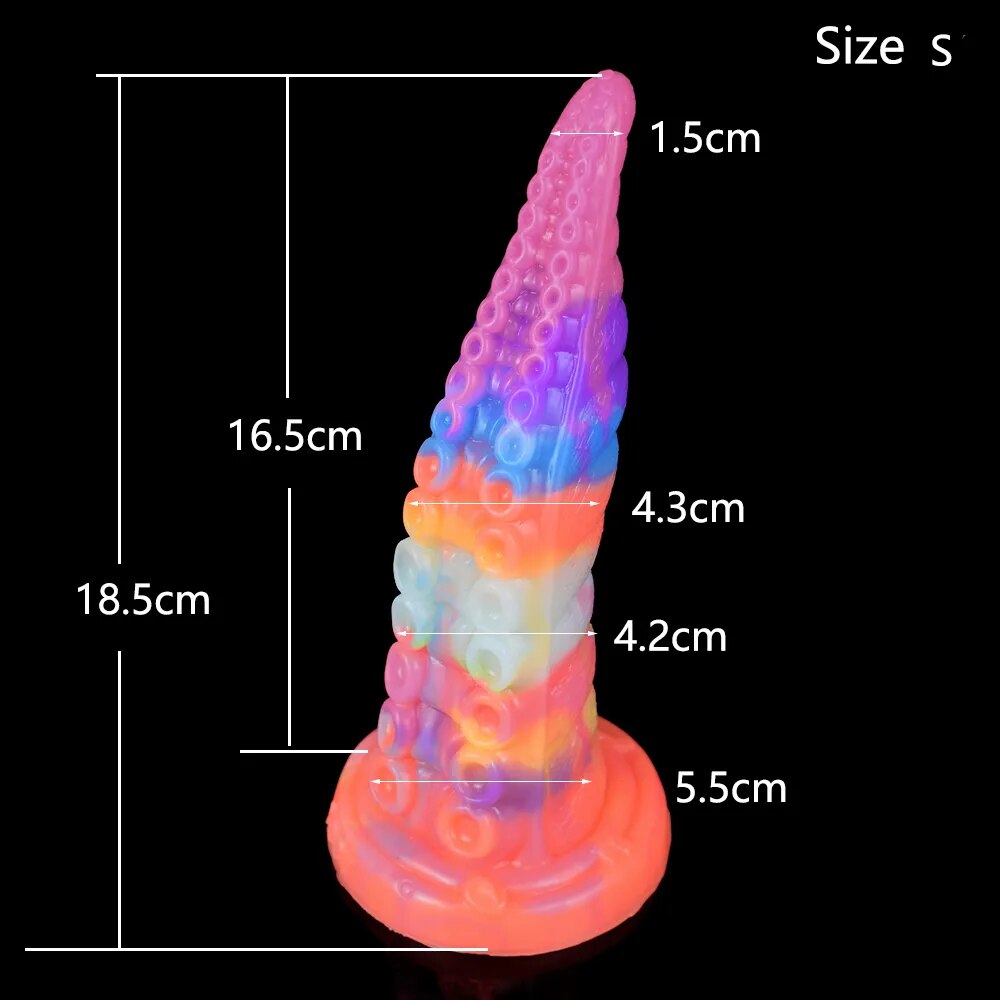 FAAK Fantasy Luminous Octopus Tentacles Silicone Anal Plug With Suction Cups Erotic Toys For Male And Female Masturbation