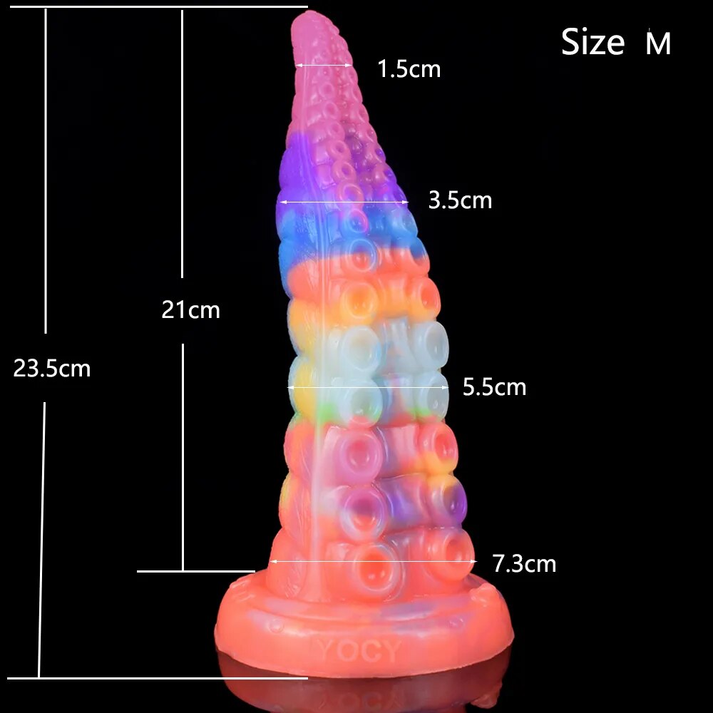 FAAK Fantasy Luminous Octopus Tentacles Silicone Anal Plug With Suction Cups Erotic Toys For Male And Female Masturbation