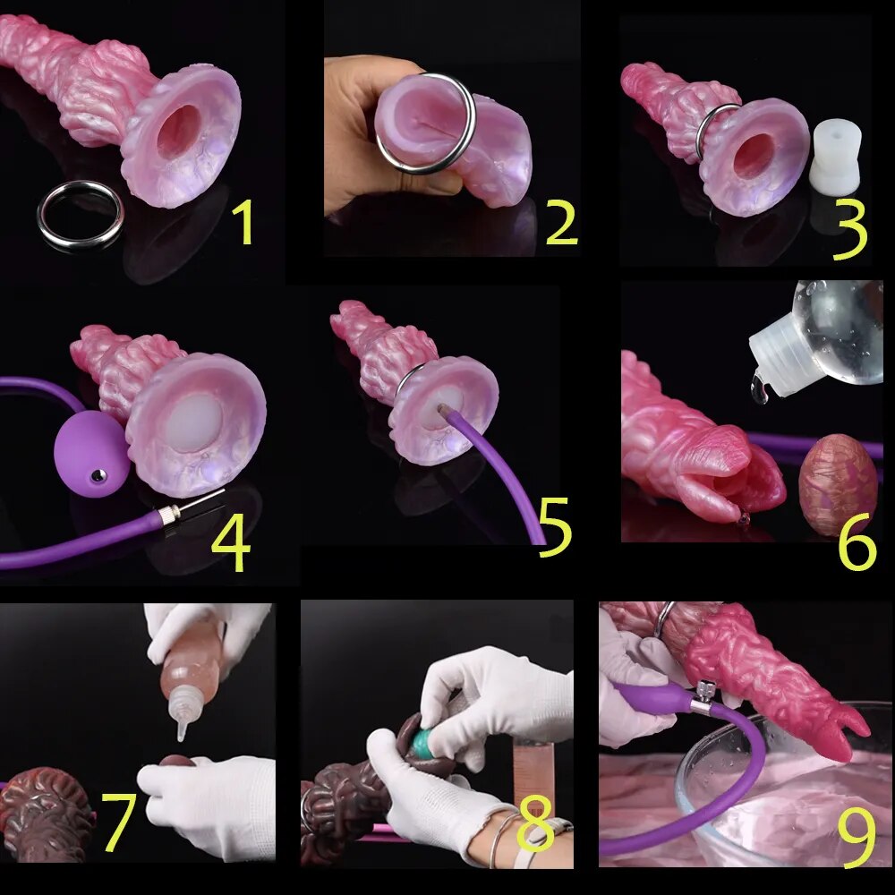 Pneumatic Ovipositor Lay Eggs Silicone Dildos