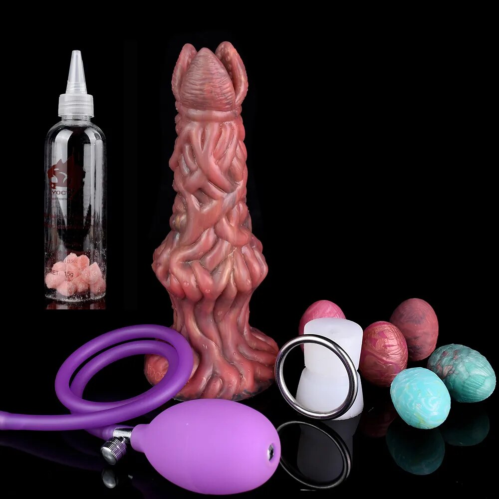 Pneumatic Ovipositor Lay Eggs Silicone Dildos