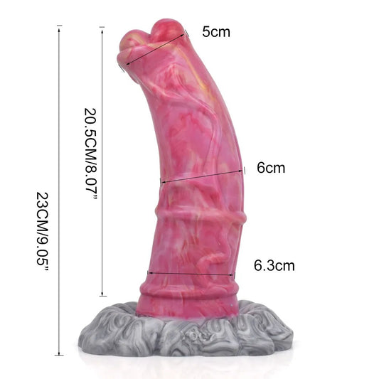 FAAK Gory Raw Meat Color Animal Paso Fino Horse Dildo Curved Huge Penis With Suction Cup Female Masturbator Sex Toys for Anal