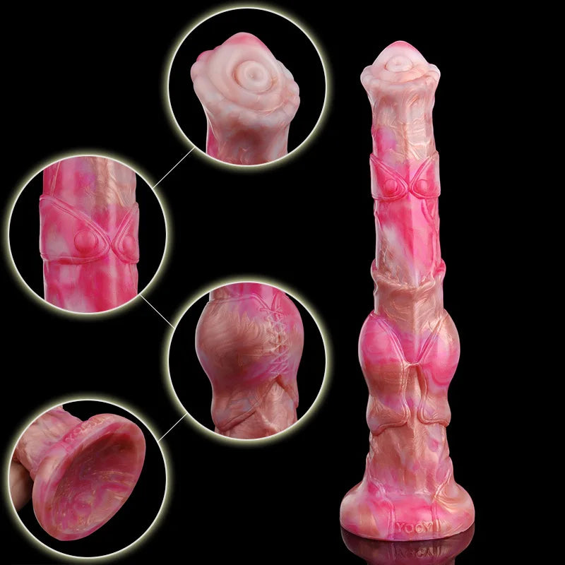 FAAK Horse Dildo Thick 6.5cm Penis Knot Long Anal Toys Stimulator Soft Silicone Animal Dildos With Sucker Sex Toy For Women Men