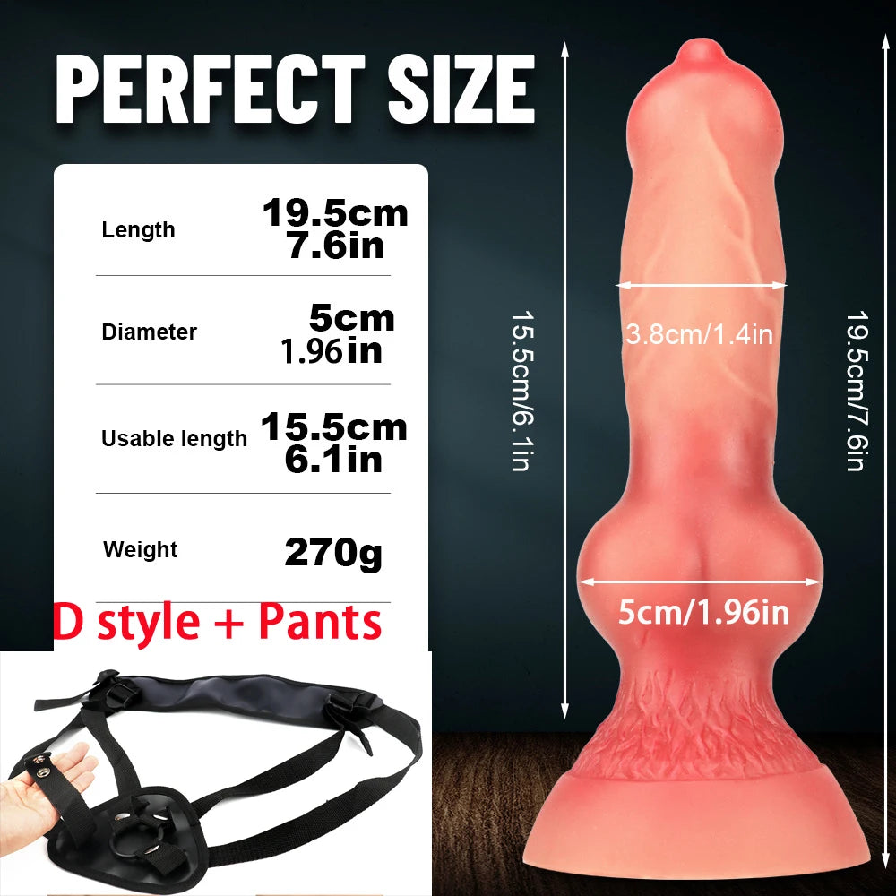 FAAK Huge Dildo Big Animal Dog Dildo With Suction Cup Sex Toys For Women Men Adult 18+ Lesbian Strap On Penis Silicone Butt Plug