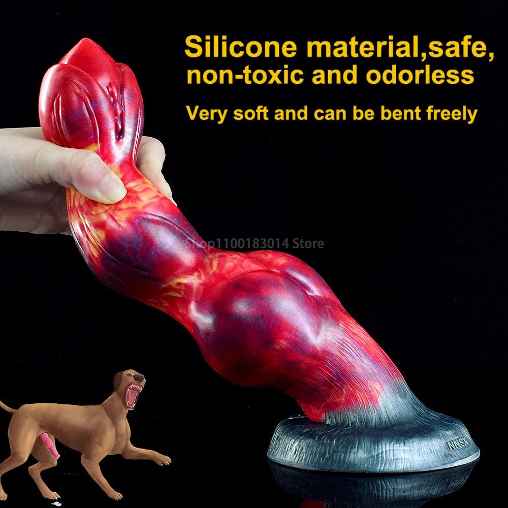 FAAK Huge Dildo Big Animal Dog Dildo With Suction Cup Sex Toys For Women Men Adult 18+ Lesbian Strap On Penis Silicone Butt Plug