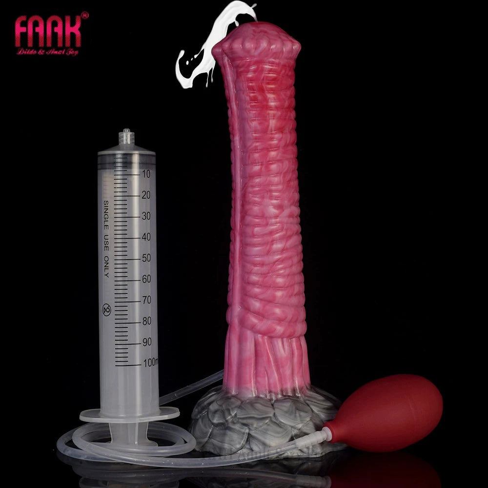 FAAK Huge Horse Dildo Silicone Animal Penis Squirting Function Sex Toys For Women Vaginal Stimulator Anal Butt Plug Sex Products