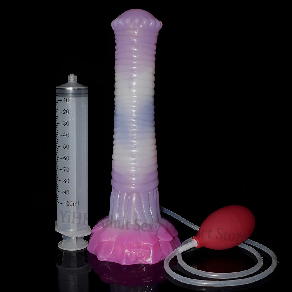 FAAK Huge Horse Dildo Silicone Animal Penis Squirting Function Sex Toys For Women Vaginal Stimulator Anal Butt Plug Sex Products