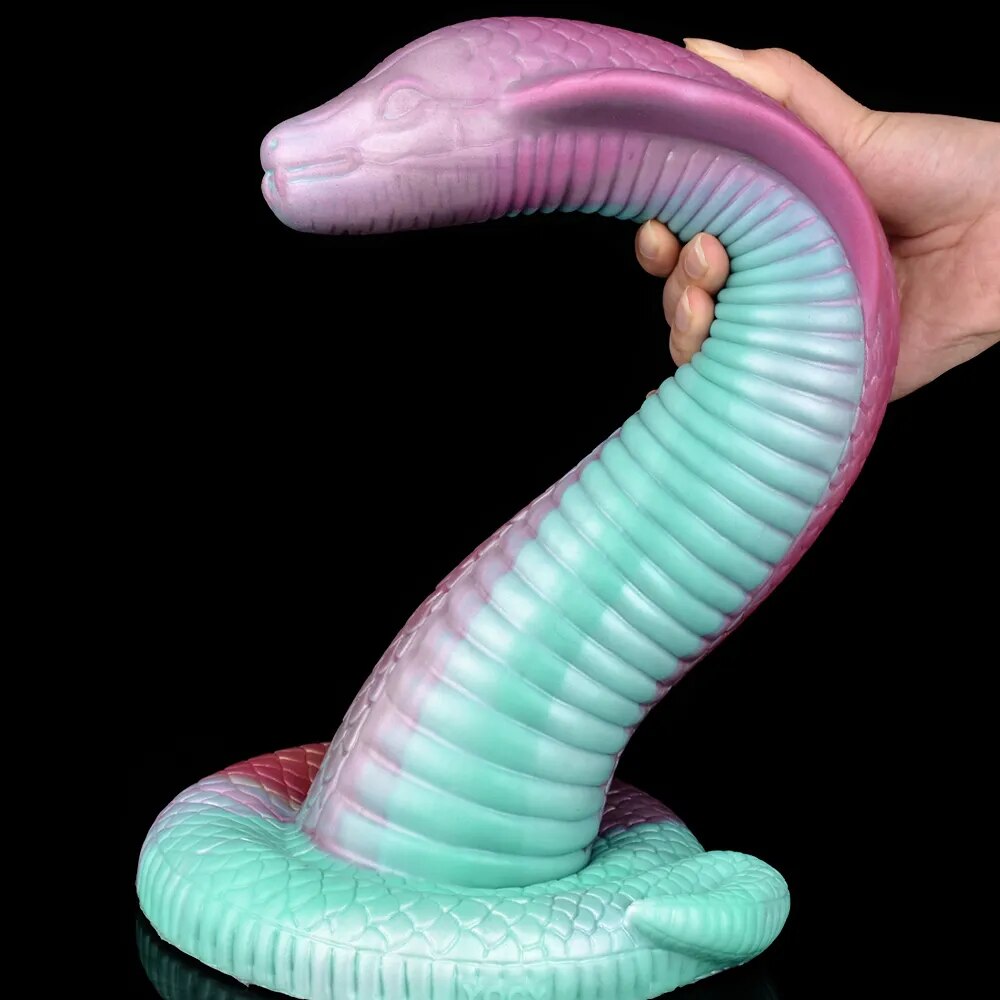 FAAK Huge Long Dildo lifelike Cobra Shape Giant Fantasy Snake Penis Scales Big Dong Texture Soft Silicone Sex Toys For Women Men