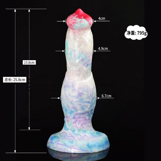 FAAK Large Fantasy Dildos Silicone Dog Knot Penis With Suction Cup Ice Dragon Series Anal Sex Toys For Women G-spot Stimulate