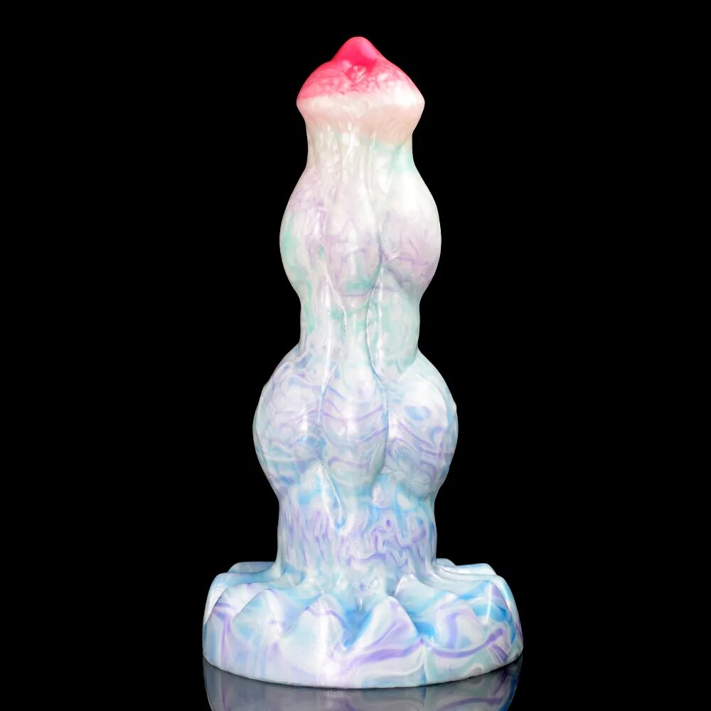 FAAK Large Fantasy Dildos Silicone Dog Knot Penis With Suction Cup Ice Dragon Series Anal Sex Toys For Women G-spot Stimulate