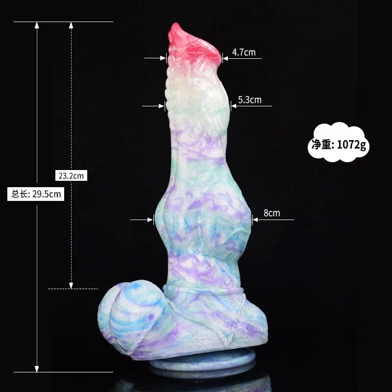 FAAK Large Fantasy Dildos Silicone Dog Knot Penis With Suction Cup Ice Dragon Series Anal Sex Toys For Women G-spot Stimulate