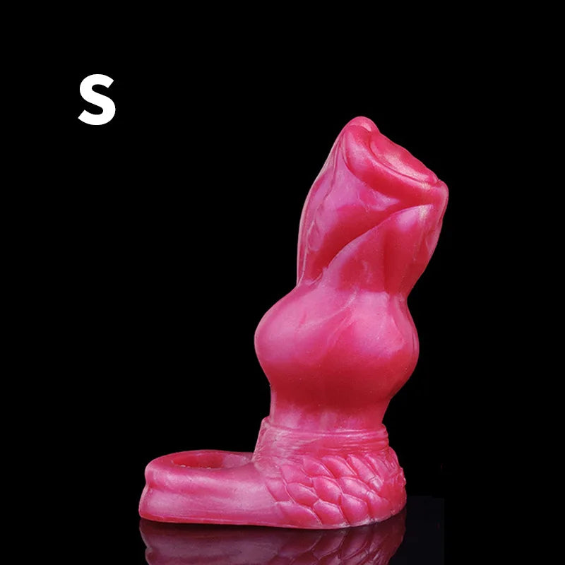 FAAK Large Wolf Knot Penis Sleeve Hollow Dildo Condom Fantasy Sheath Ring Silicone Cock Enlargement Extender Sex Toys For Men