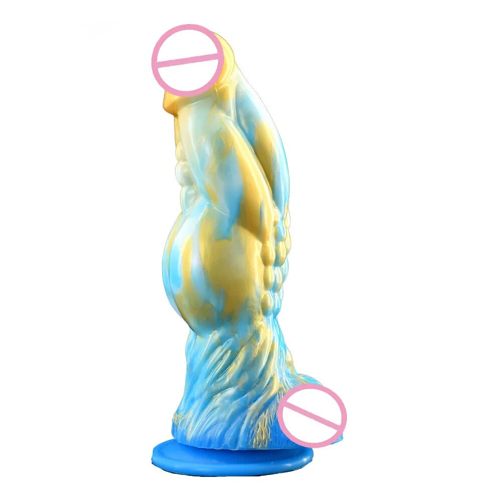 FAAK Multi Color Monster Large Dildo Silicone Anal Plug With Suction Cup Sex Toys For Women Men Knot Penis Female Masturbator