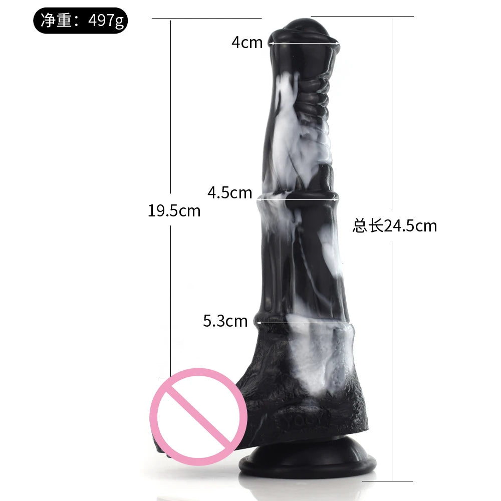 FAAK New 12.2" Gory color Horse Dildo Big Anal Plug Animal penis silicone long Butt plug Sex Toys For Women Lesbian Products