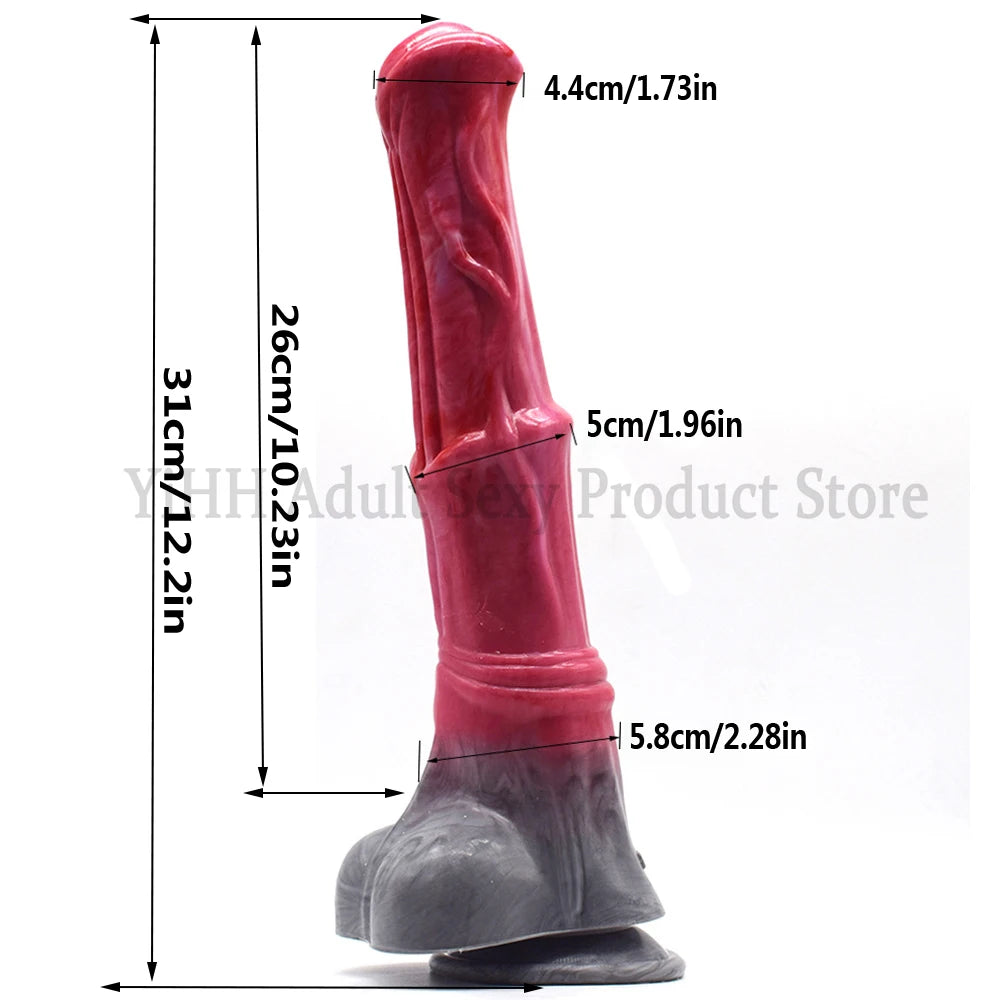 FAAK New 12.2" Gory color Horse Dildo Big Anal Plug Animal penis silicone long Butt plug Sex Toys For Women Lesbian Products